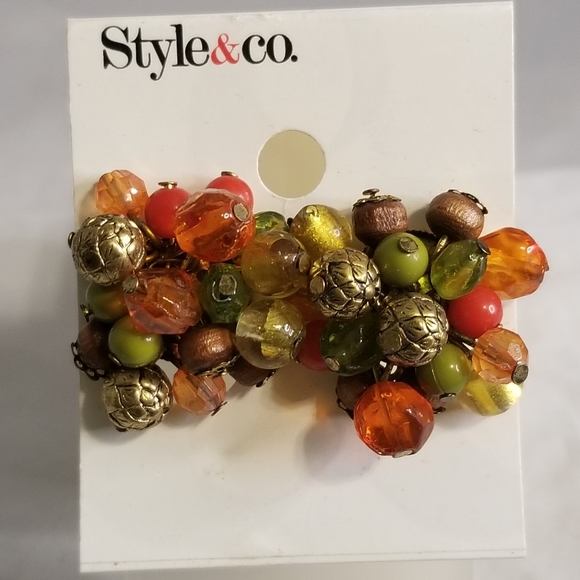 Style & Co. Round Cluster Clip On Earrings - Picture 2 of 6